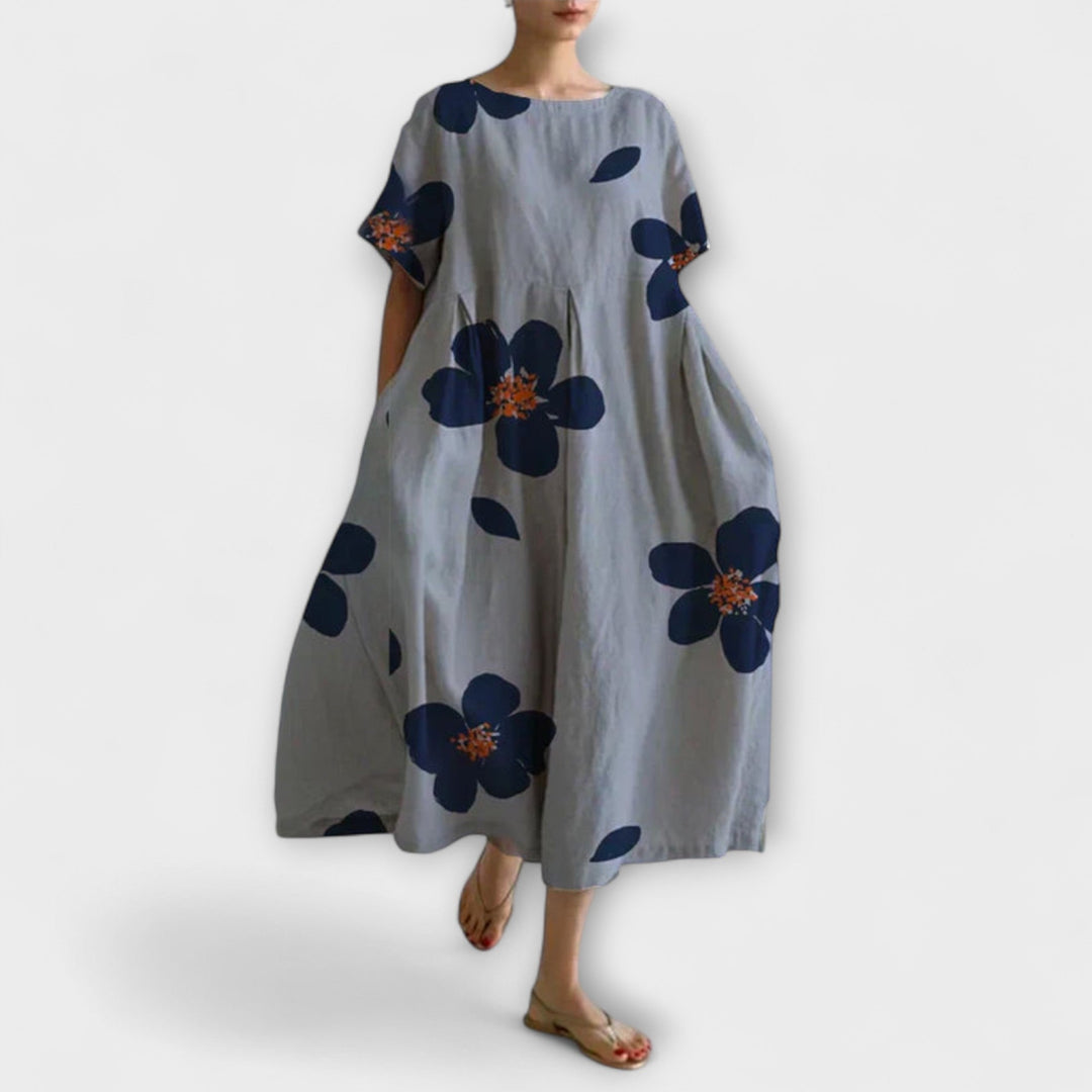 Raffaella – Elegant Floral Print Viscose Maxi Dress