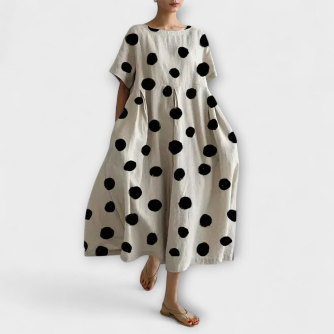Mira – Polka Dot Fluid Viscose Dress