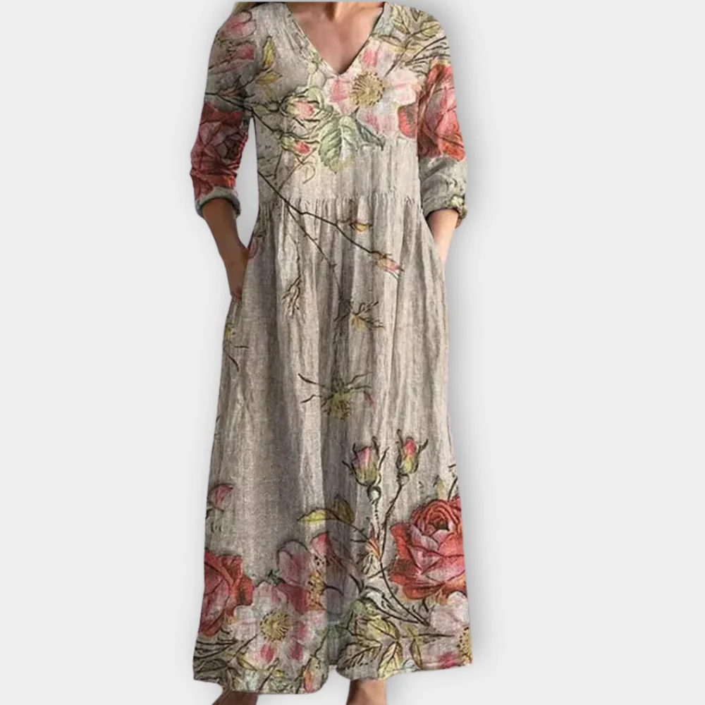 Liora - Bohemian Soft Rhythm Maxi Dress