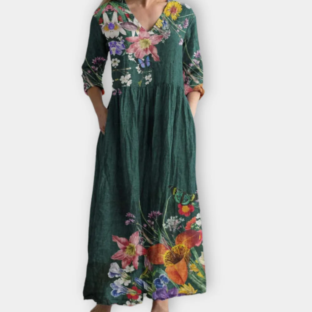 Juno - Floral Cotton Dress for Effortless Everyday Elegance