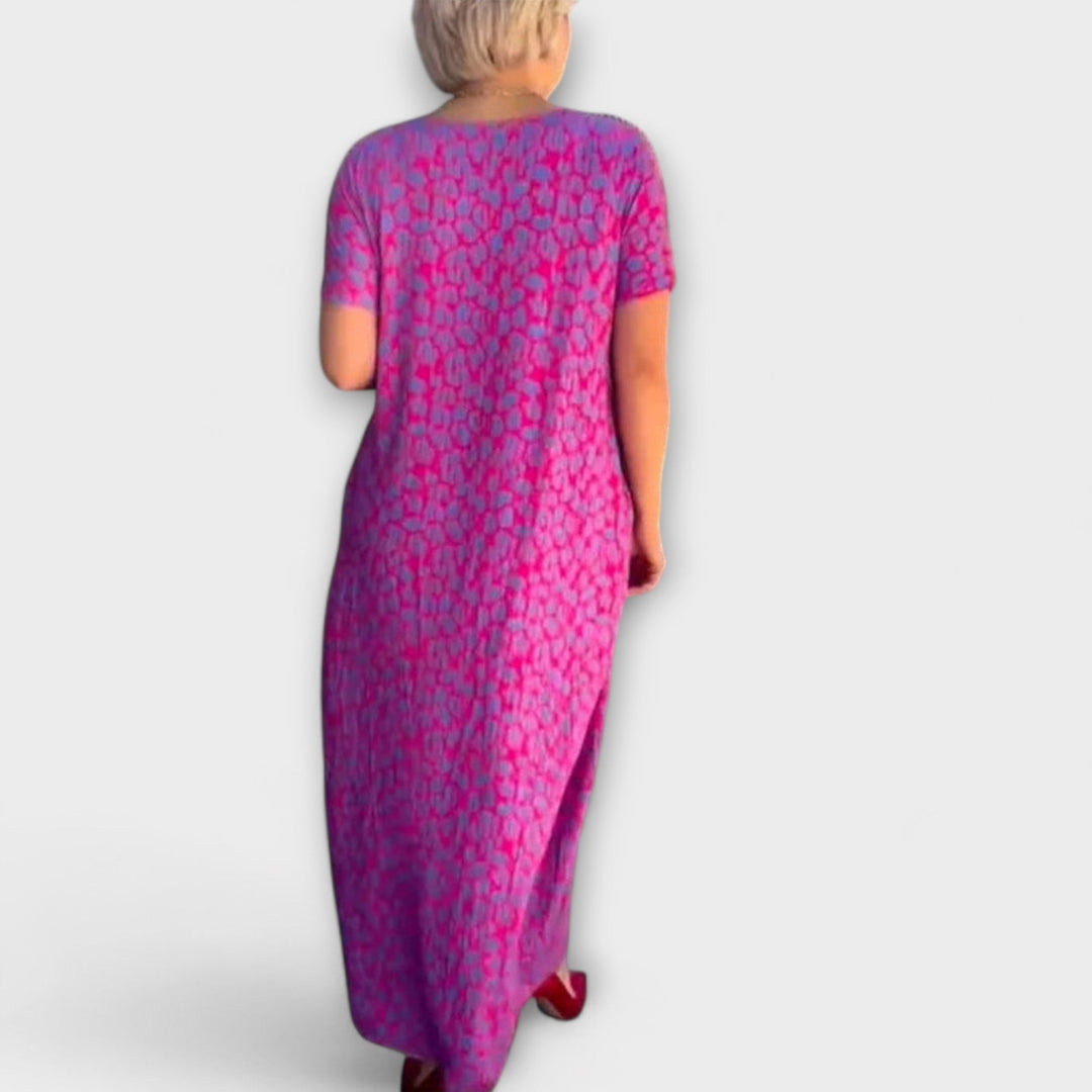 Raven - Chic Spring Maxi Dress with Pockets and Stylish Print