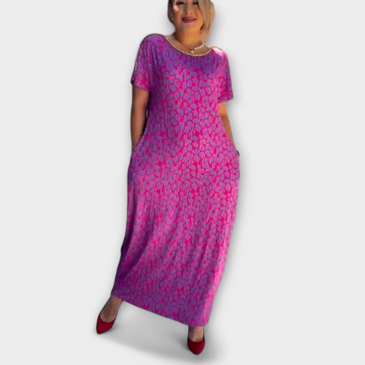Raven - Chic Spring Maxi Dress with Pockets and Stylish Print