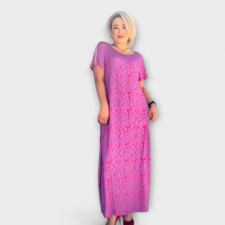 Raven - Chic Spring Maxi Dress with Pockets and Stylish Print