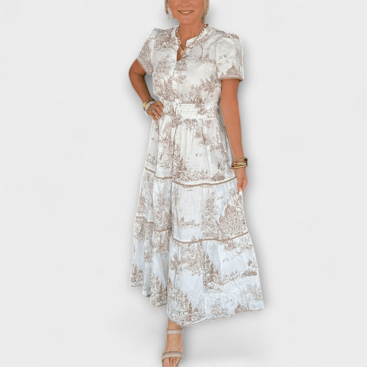 Solene - Bohemian V-Neck Floral Maxi Dress