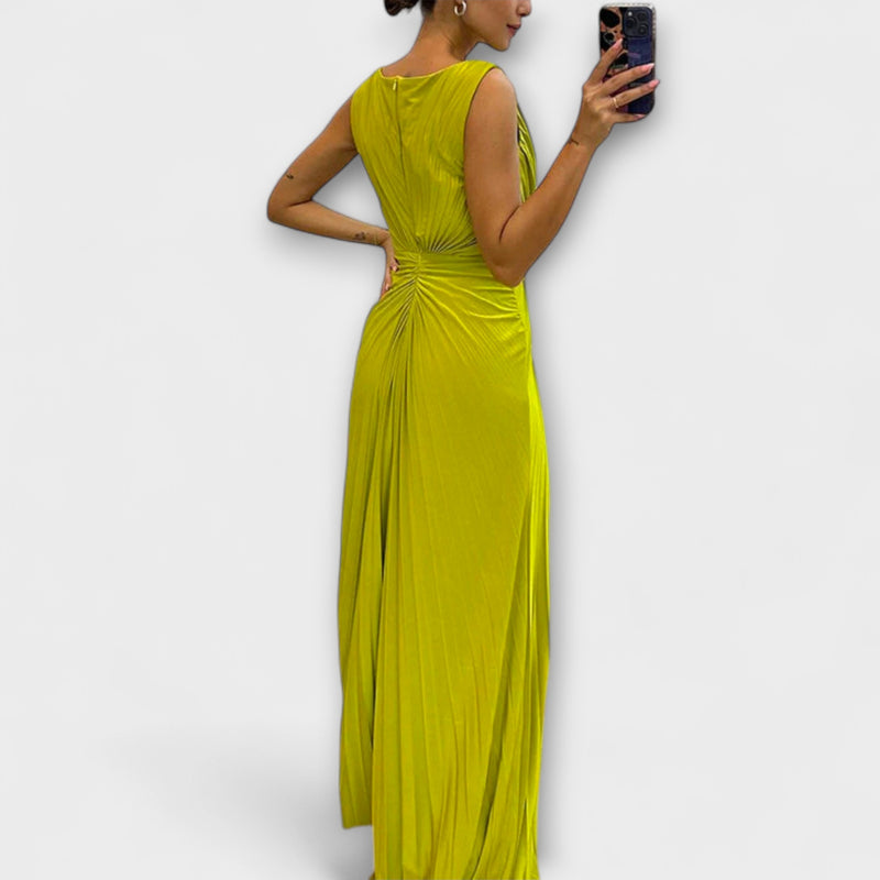 Kendra - Classic Figure-Enhancing Split Maxi Dress