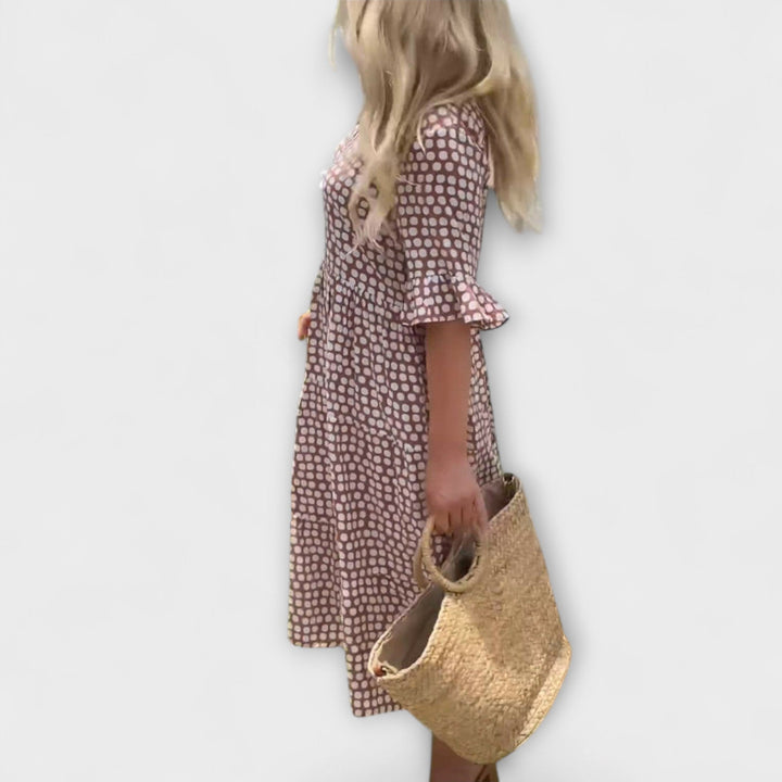Rebecca - Stylish Midi Dress with Ruffle Sleeves