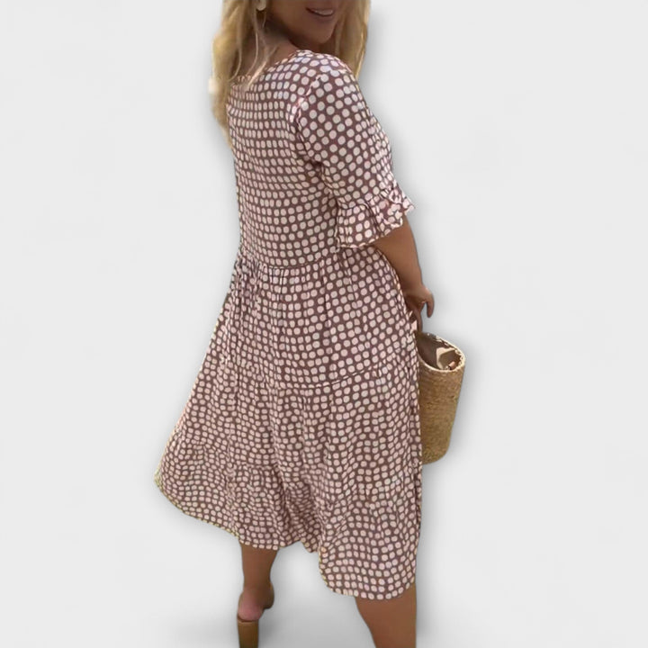 Rebecca - Stylish Midi Dress with Ruffle Sleeves