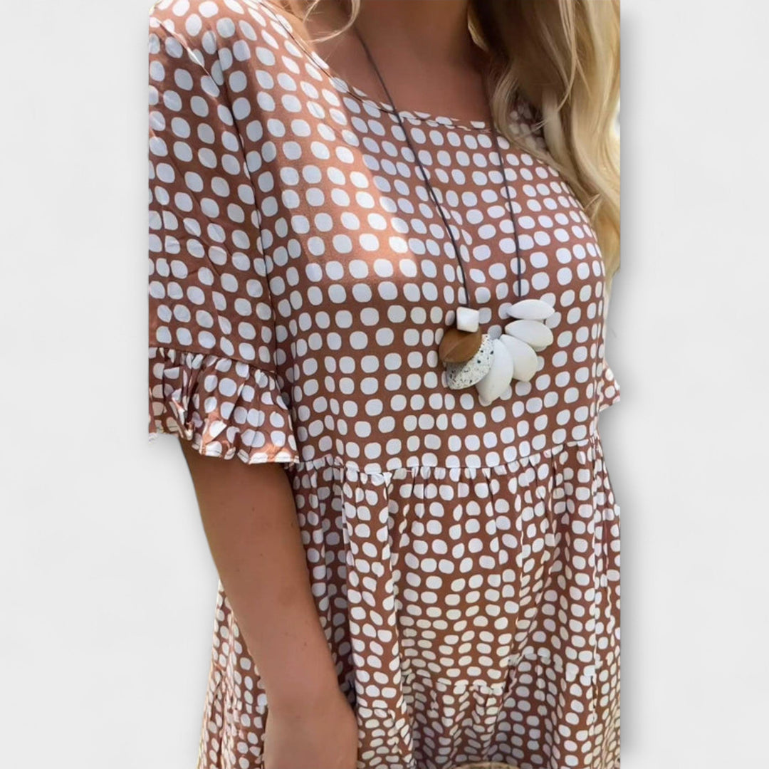 Rebecca - Stylish Midi Dress with Ruffle Sleeves