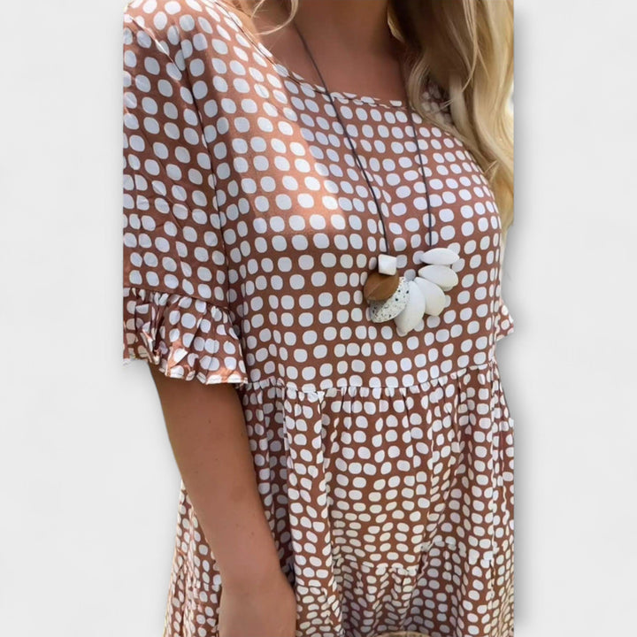 Stella - Midi Summer Dress with Polka Dot Print