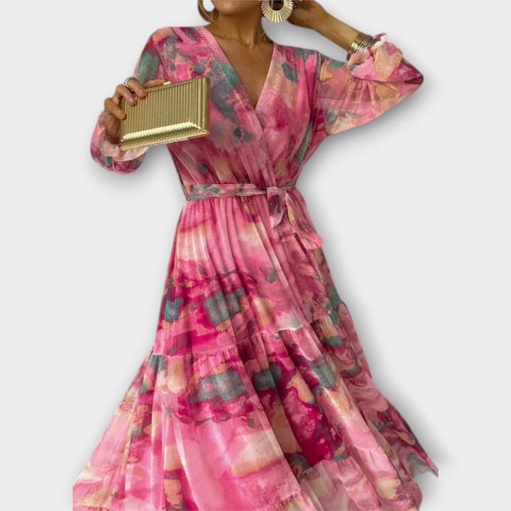 Felicity - Graceful Floral Maxi Dress with Swing Design