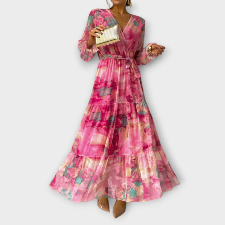 Felicity - Graceful Floral Maxi Dress with Swing Design