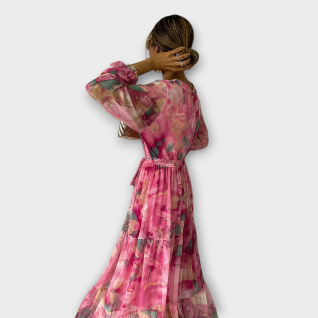 Felicity - Graceful Floral Maxi Dress with Swing Design