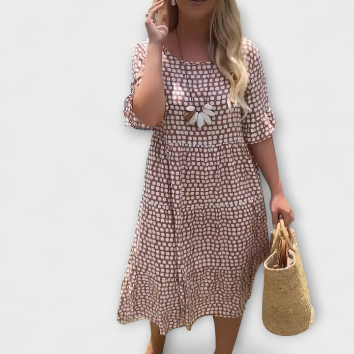 Rebecca - Stylish Midi Dress with Ruffle Sleeves
