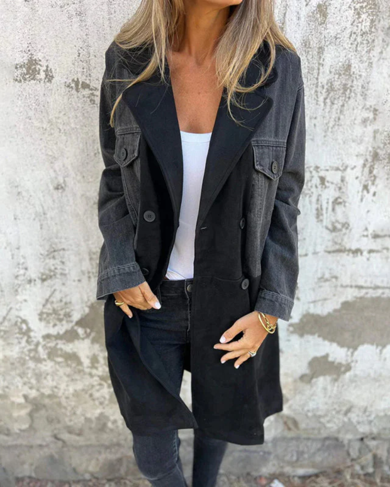 Astrid – Denim and Suede Coat