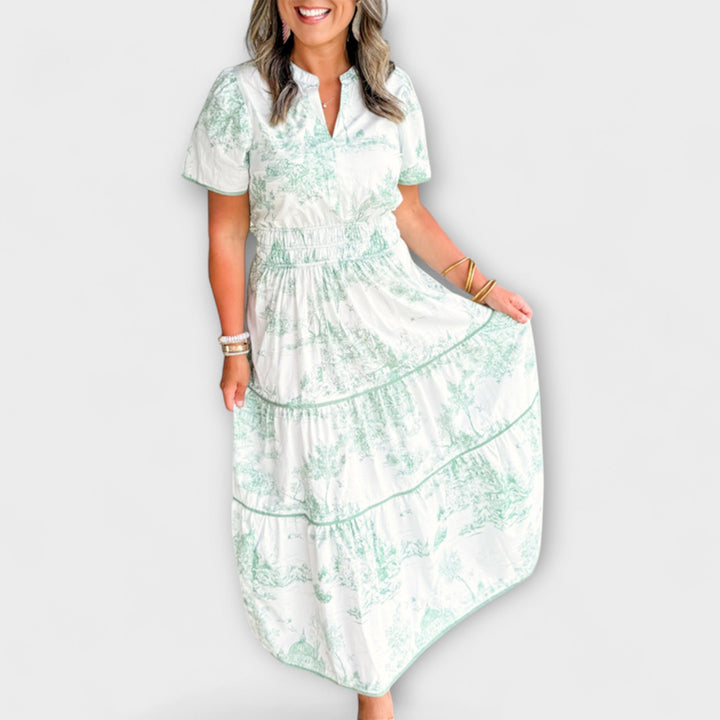 Eliza - Timeless Toile Maxi Dress