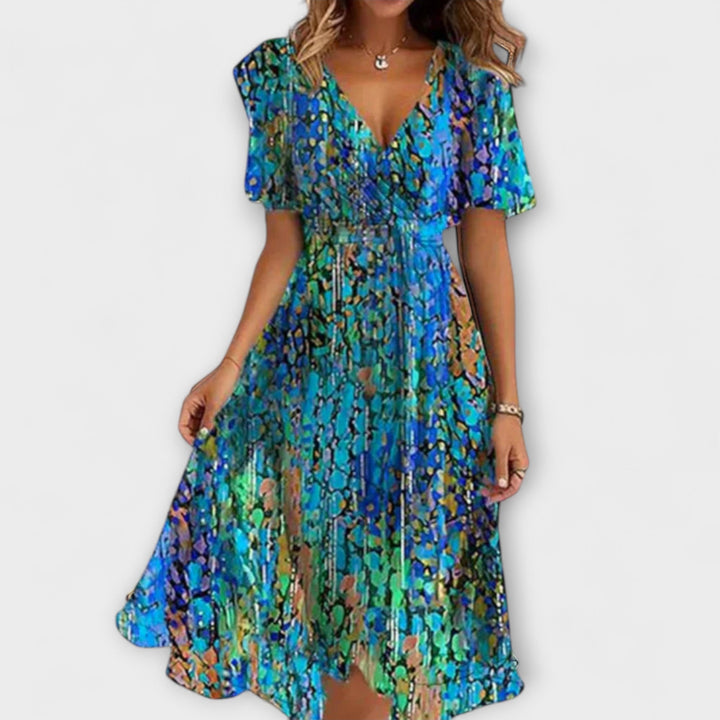 Rosalind - Relaxed Floral Deep V-Neck Dress