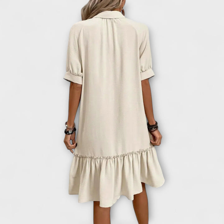 Aliyah – Ruffled Hem Button-Down Dress