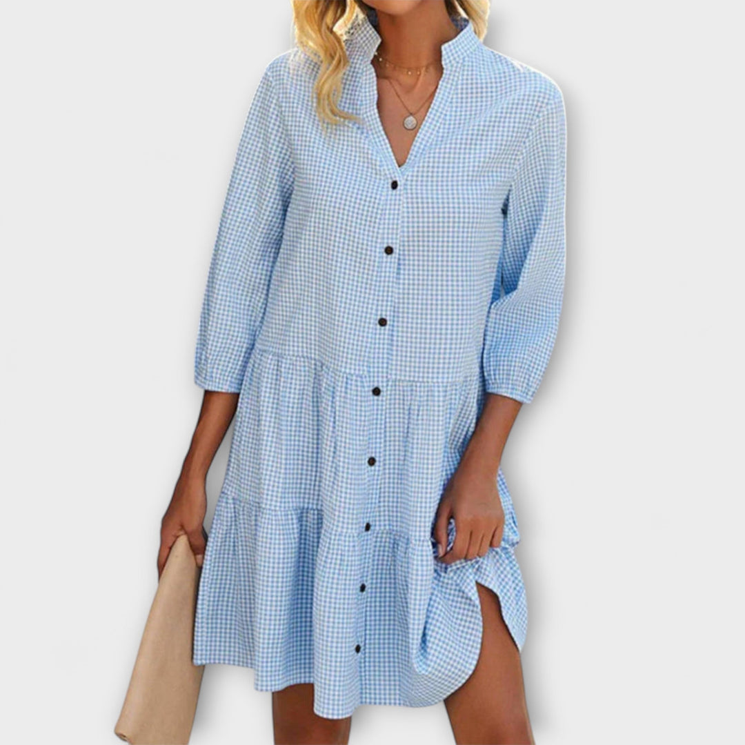 Zuri - Women's V-Neck Mini Dress with Relaxed Fit