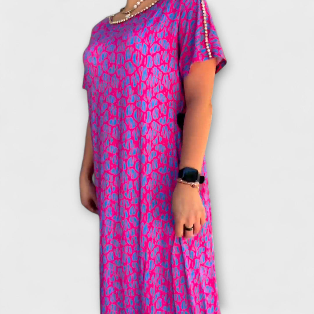Raven - Chic Spring Maxi Dress with Pockets and Stylish Print