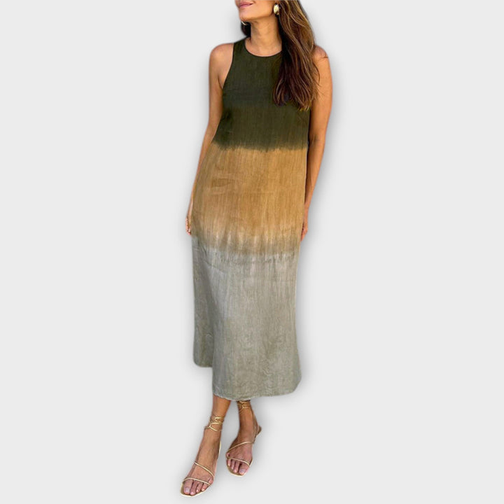 Briar - Relaxed Cotton Linen Long Dress with Side Slits
