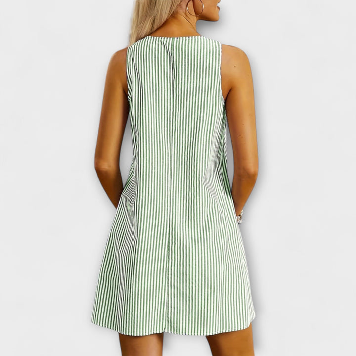 Felicia - Striped Sleeveless Dress with Pockets