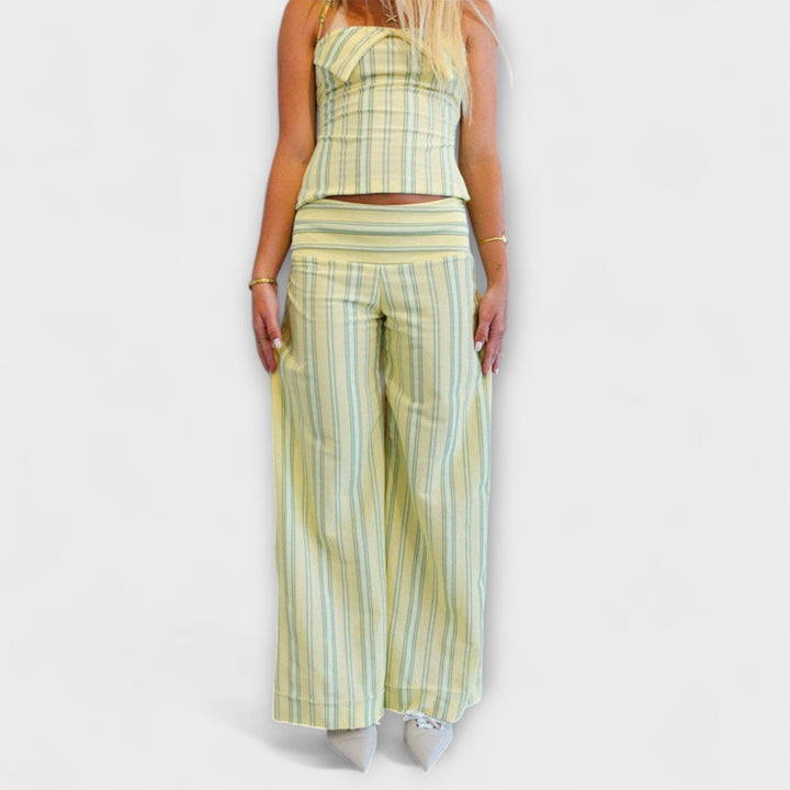 Anastasia - Classic Striped Pants Ensemble