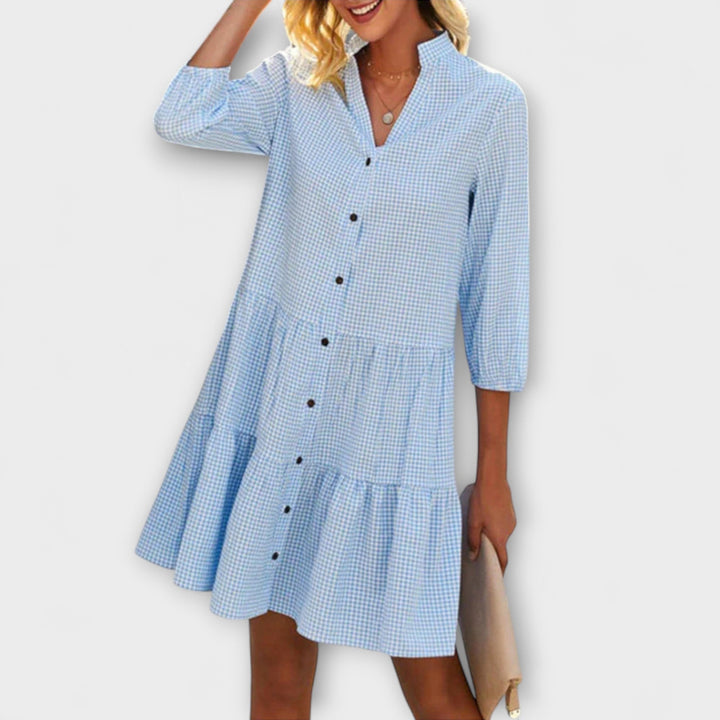 Zuri - Women's V-Neck Mini Dress with Relaxed Fit