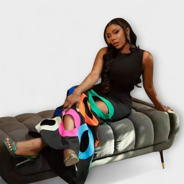 Anya - Vibrant Cut-Out Bodycon Maxi Dress