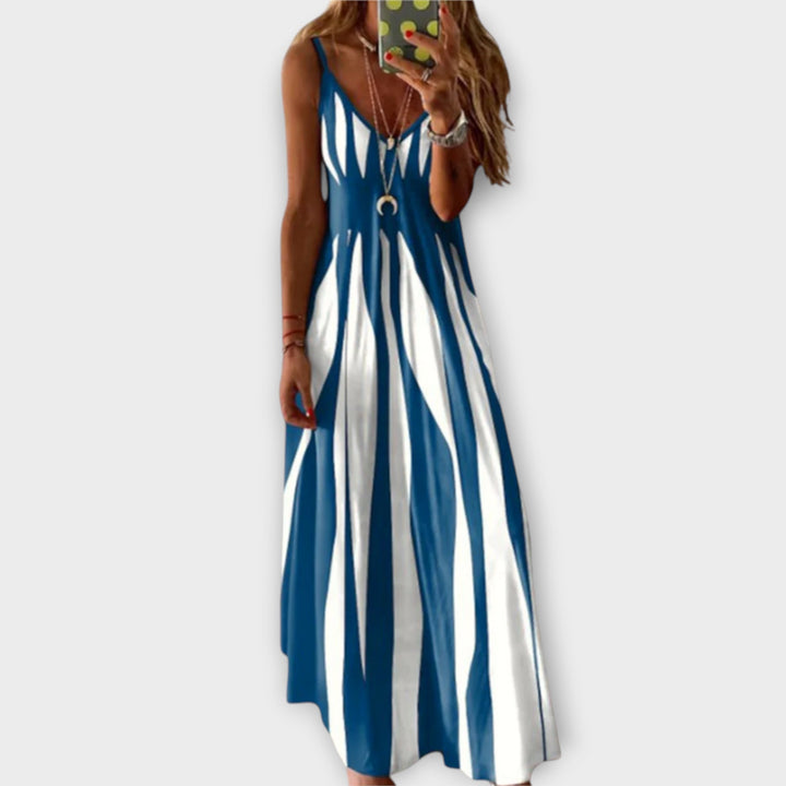 Ariella - Stylish Sleeveless Striped Maxi Dress