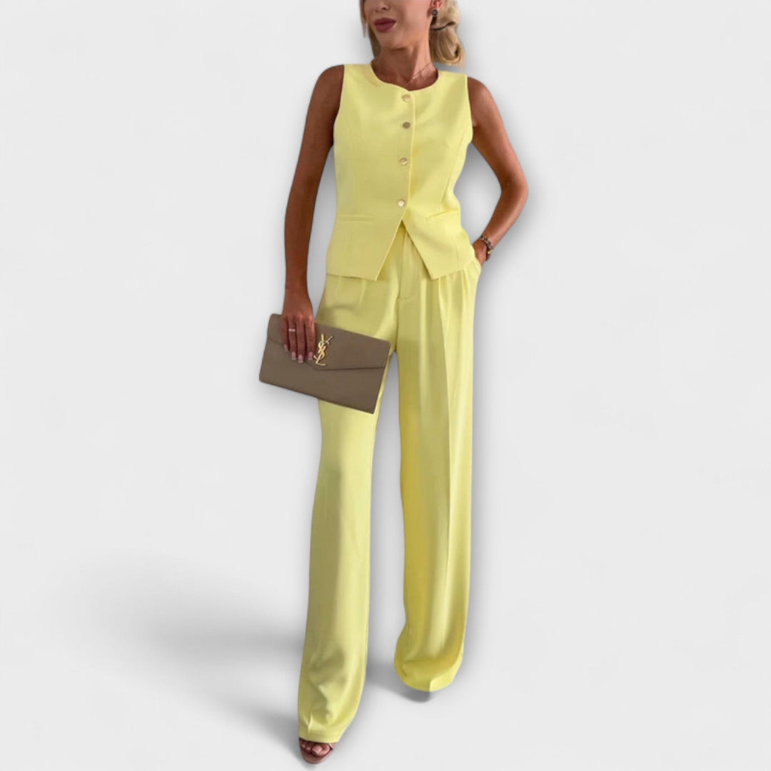 Wilhelmina - Chic Sleeveless Top and Pants Ensemble