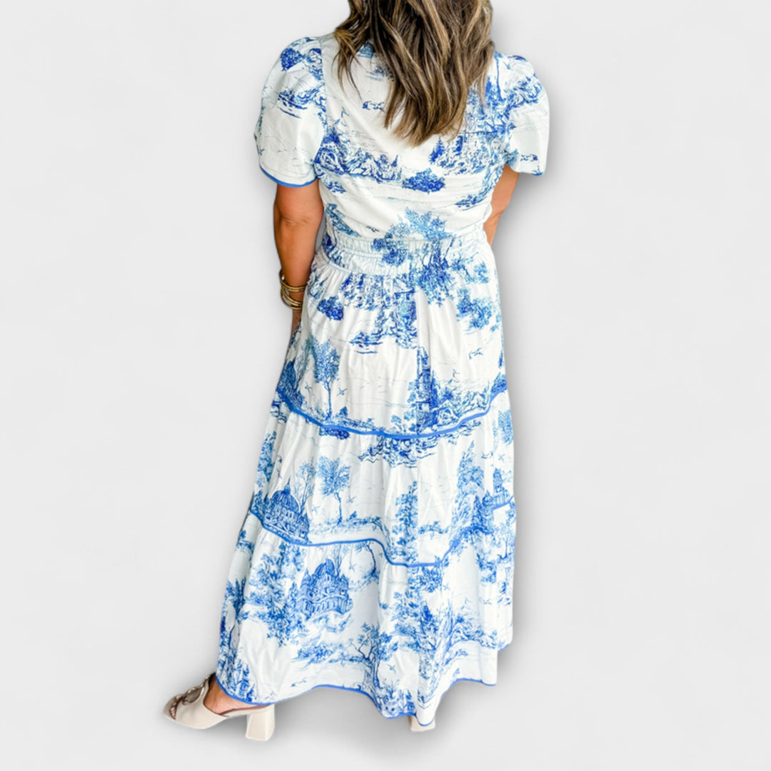 Eliza - Timeless Toile Maxi Dress