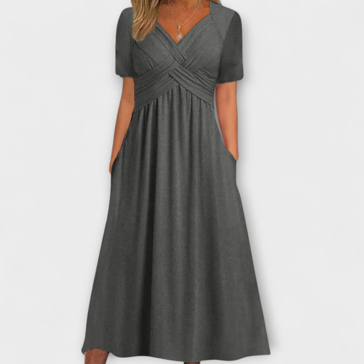 Florence - Chic V-Neck Dress with Relaxed Fit