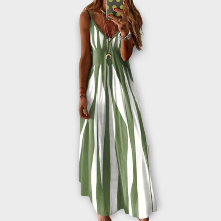 Ariella - Stylish Sleeveless Striped Maxi Dress