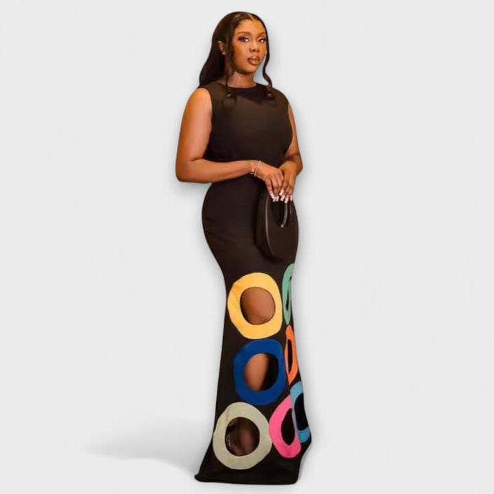 Anya - Vibrant Cut-Out Bodycon Maxi Dress