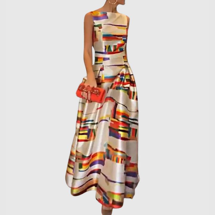 Ashlynn - Elegant Sleeveless Pleated O-Neck Evening Gown
