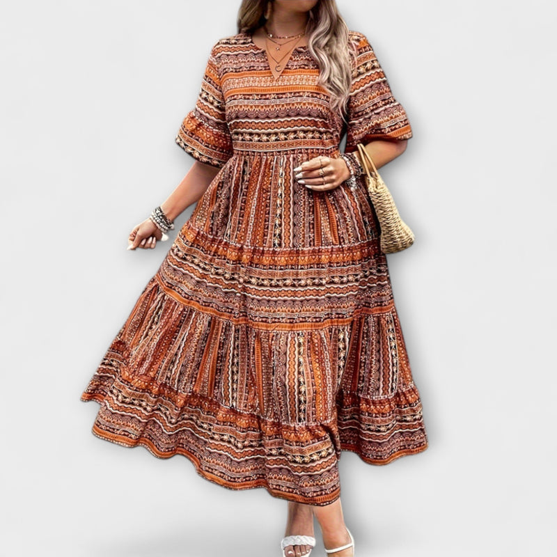 Sylpha - Chic Bohemian Dress with Elegant Ethnic Print