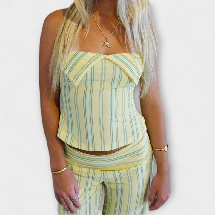 Anastasia - Classic Striped Pants Ensemble