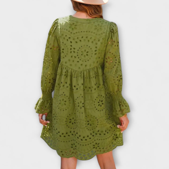 Kirelle - Airy V-Neck Skirt Dress