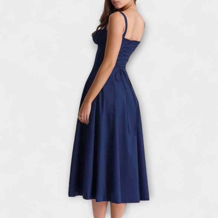 Oakley - Chic French-Inspired Belted Strap Dress