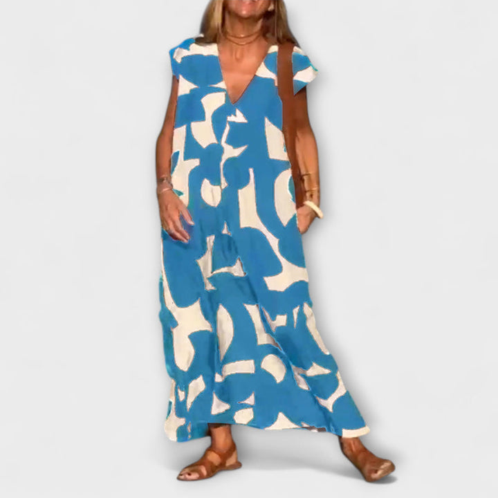 Elowen - Sleeveless Dress with Unique Geometric Print