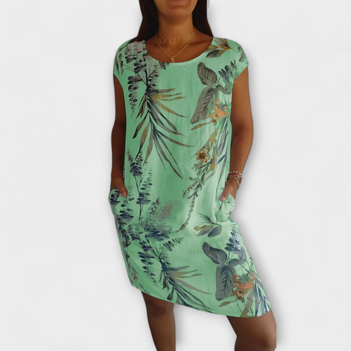 Iris - Relaxed Fit Knee-Length Printed Dress