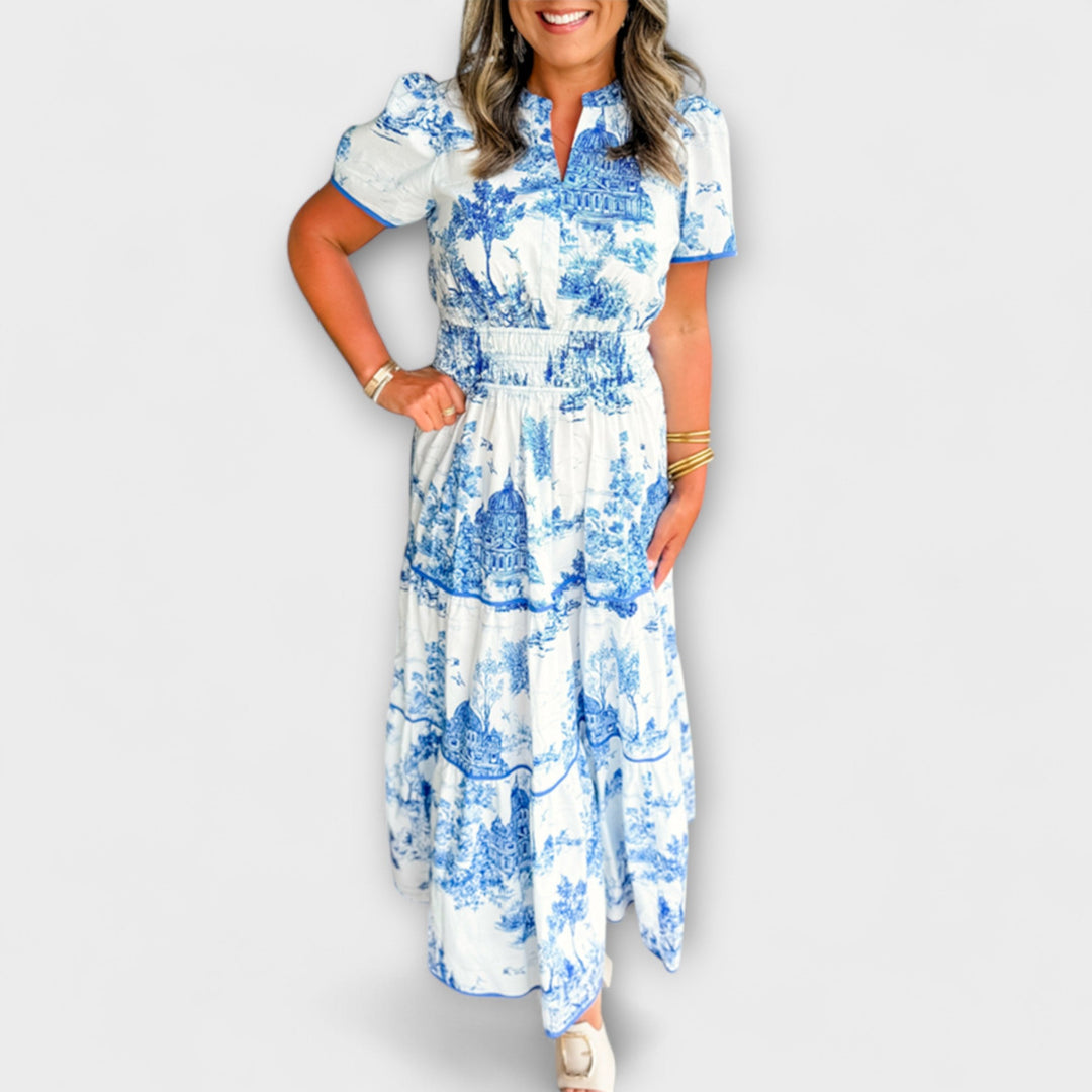 Eliza - Timeless Toile Maxi Dress