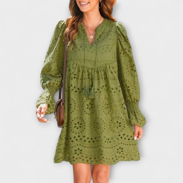 Kirelle - Airy V-Neck Skirt Dress