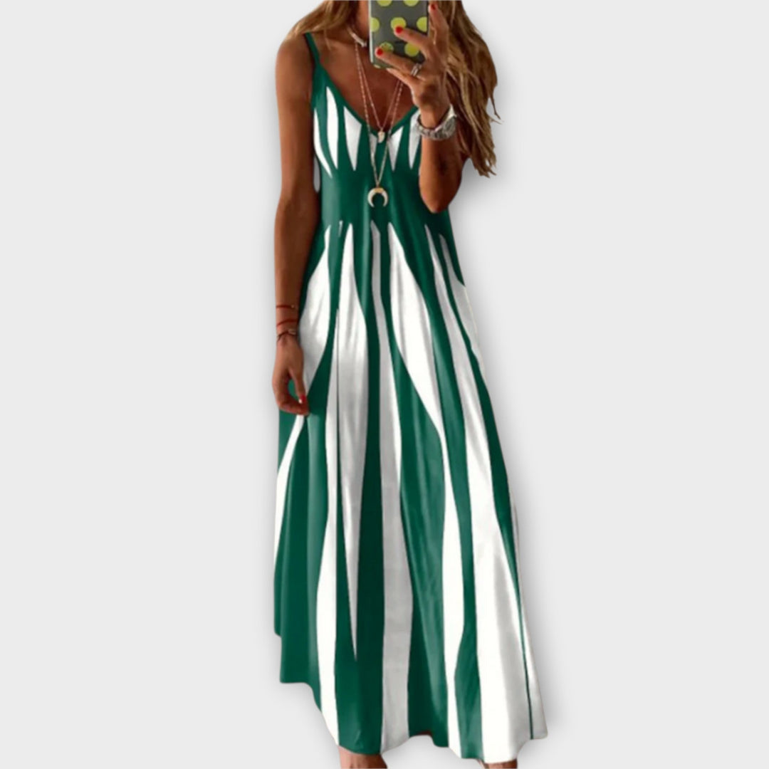 Ariella - Stylish Sleeveless Striped Maxi Dress