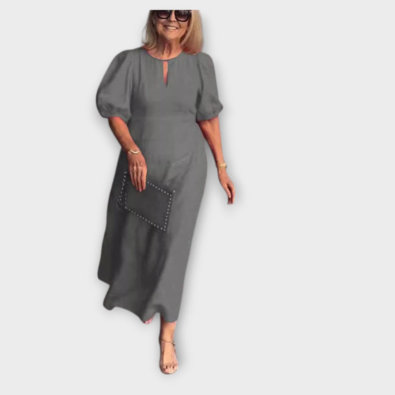 Frankie - Stylish Loose Dress with Chic Bubble Sleeves