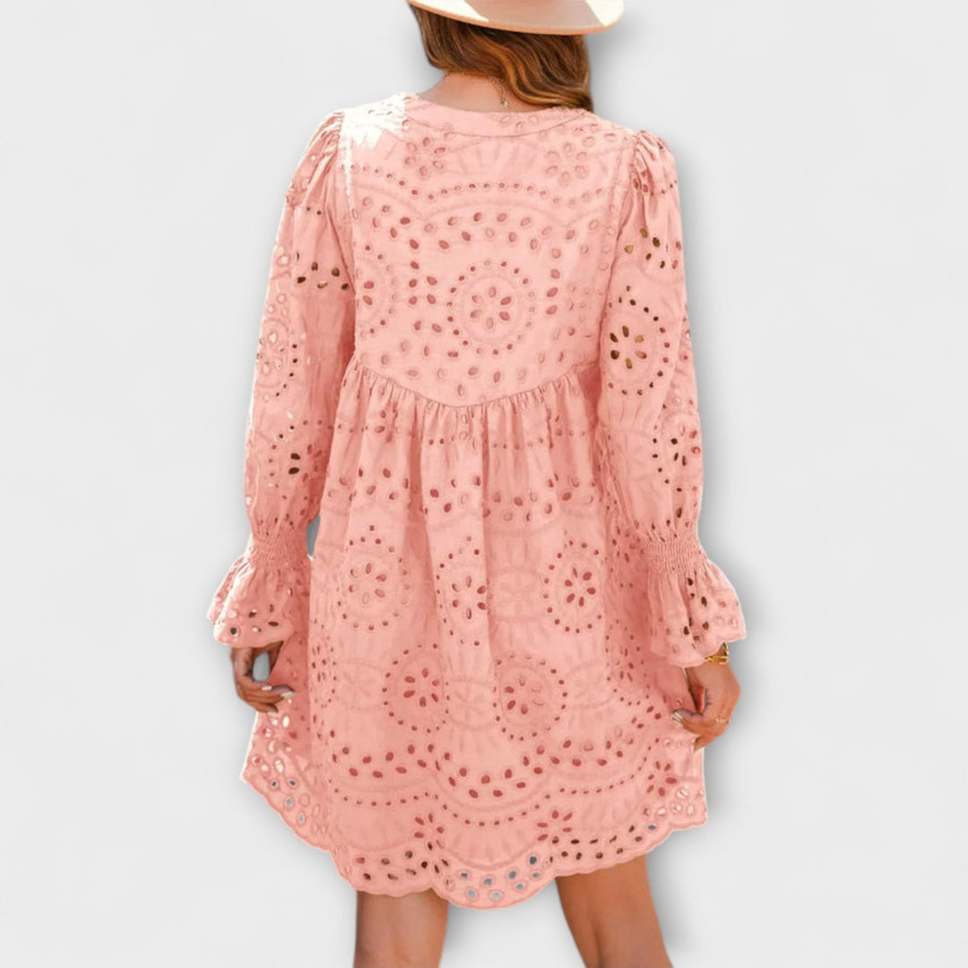 Kirelle - Airy V-Neck Skirt Dress