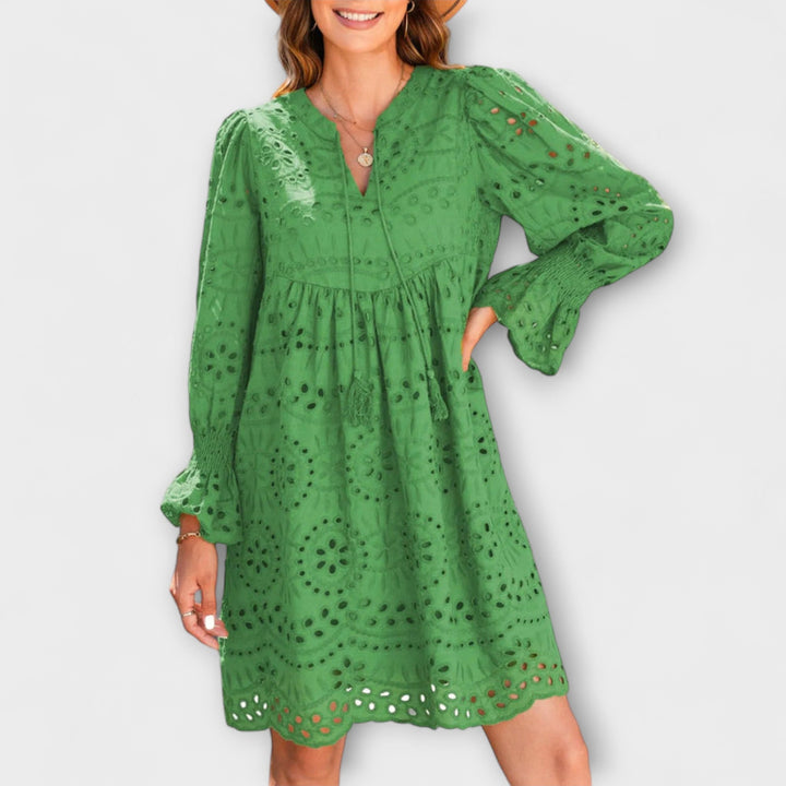 Kirelle - Airy V-Neck Skirt Dress