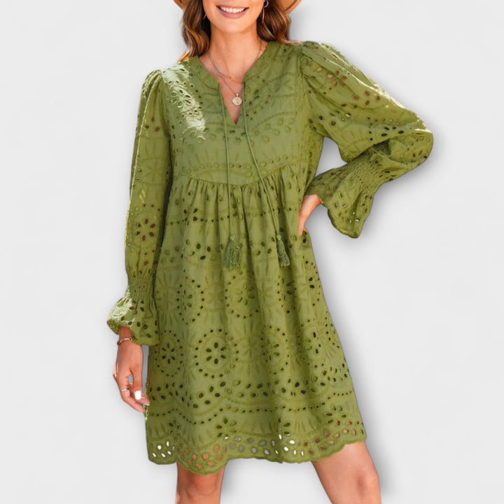 Kirelle - Airy V-Neck Skirt Dress