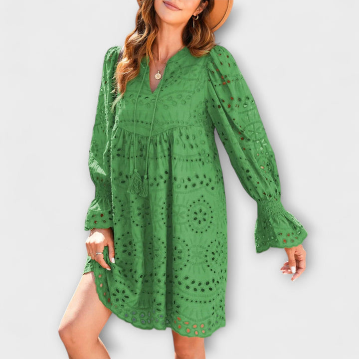 Kirelle - Airy V-Neck Skirt Dress