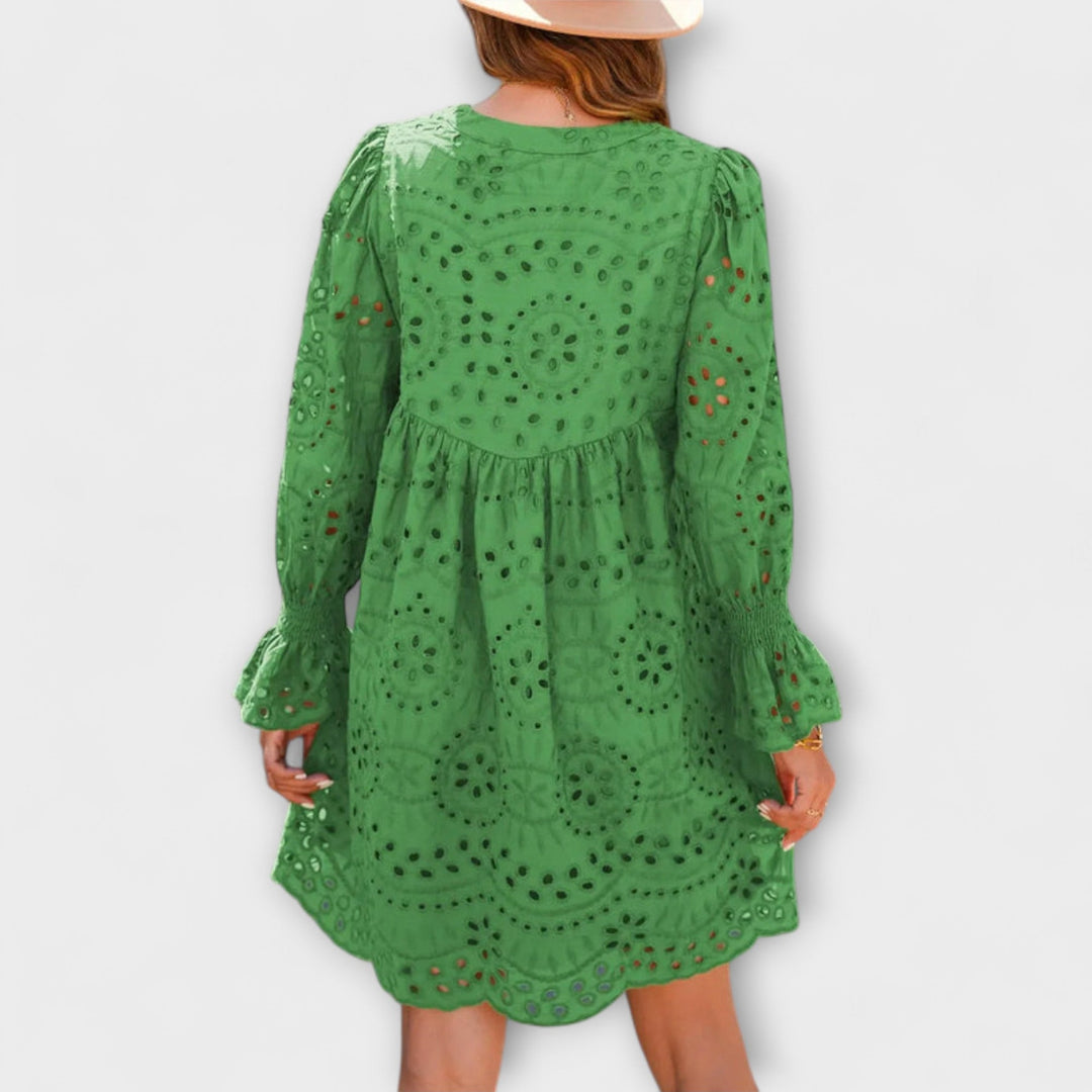 Kirelle - Airy V-Neck Skirt Dress